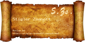 Stigler Zsanett névjegykártya